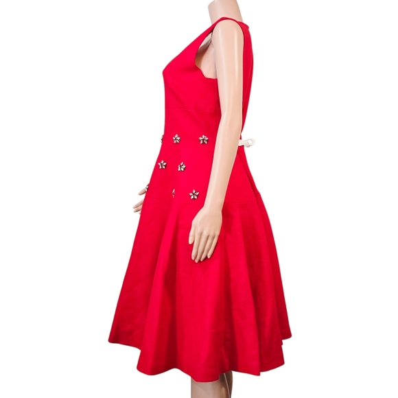 Sirina Red Wool Midi Dress – Lined with Pockets Sz XL - Picture 6 of 16